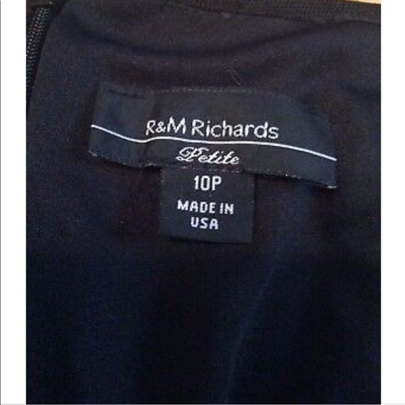 R & M RICHARDS Petite Black Stretch DRESS Lace 10 - Picture 12 of 12